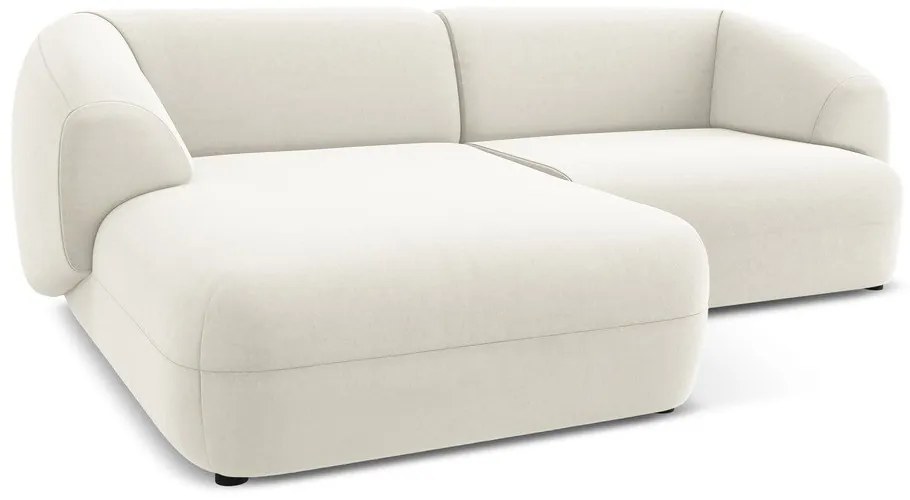 Fehér bársony sarokkanapé (bal oldali) Moana – Makamii