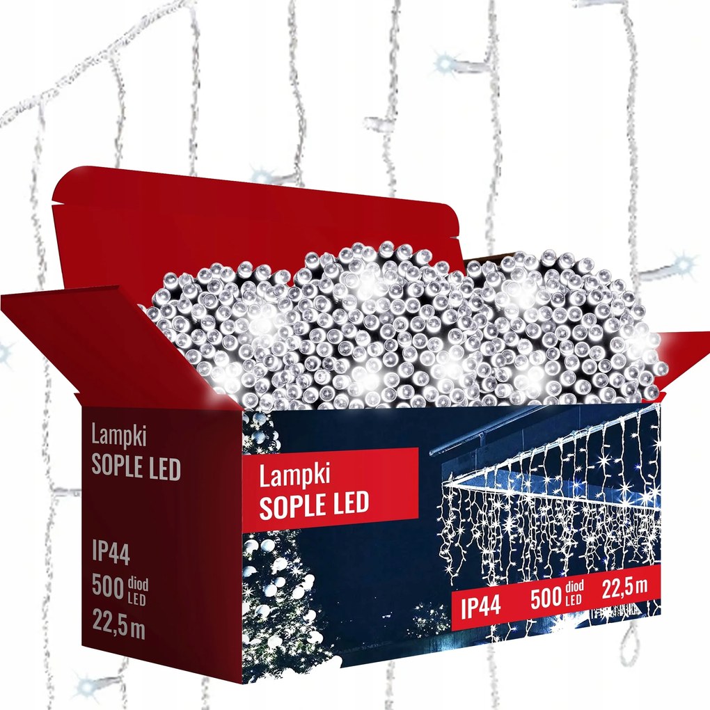 Jégcsap Karácsonyfa Lámpa 500 Led 22.5M Kültéri Karácsonyi Fények +flash