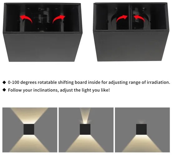 Brilagi - LED kültéri fali lámpatest DOUBLERAY LED/4W/230V fekete IP65