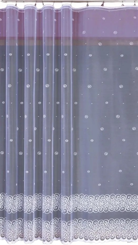 Jacquard Függöny Szalaggal Fehér Mintával Az Alján, Varrott Lengyelországban 600X150