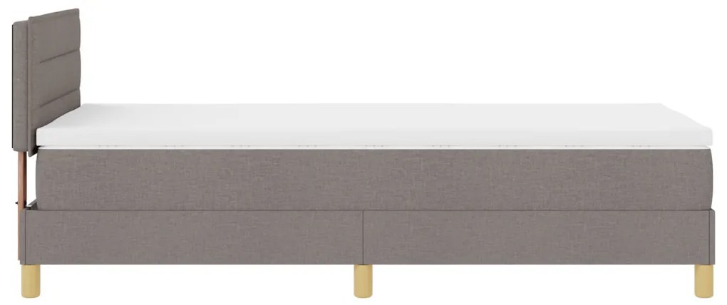 vidaXL LED Box Spring Ágy matracmal Tópszínű 80 x 200 cm szövet