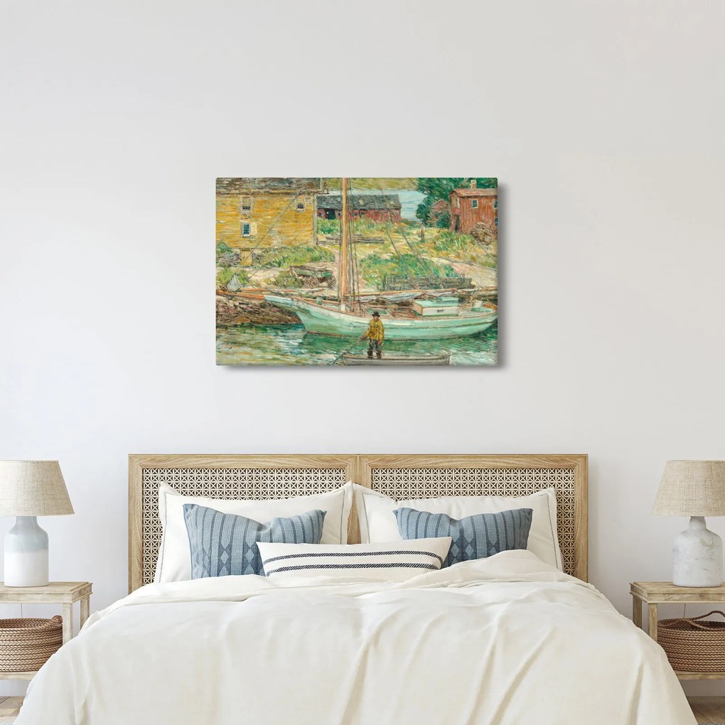 Kép - Childe Hassam, Oyster Sloop, Cos Cob, reprodukciók (90x60 cm)