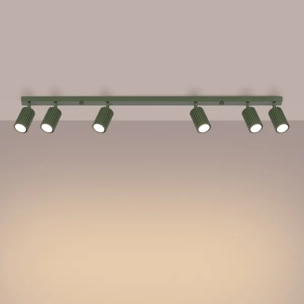 Sollux SL.1623 - Spotlámpa KARBON 6xGU10/10W/230V zöld