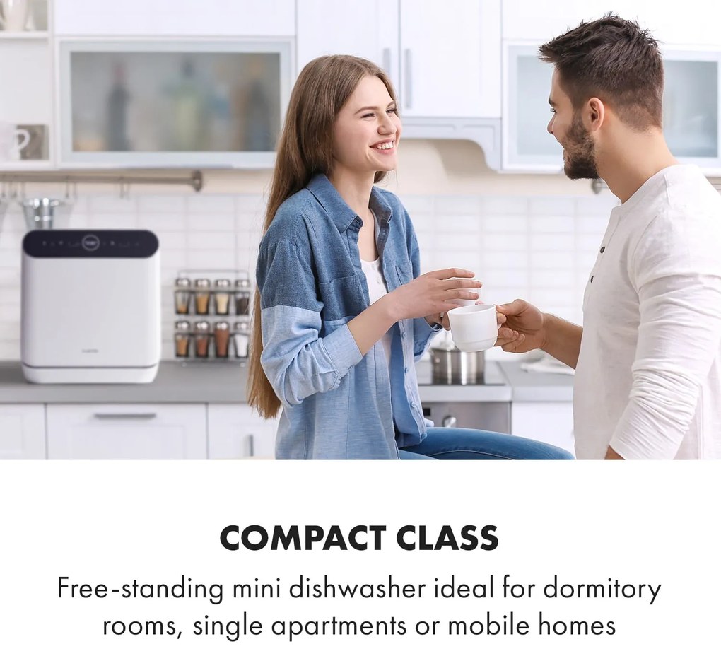 Klarstein Oceana, mosogatógép, 860 W, F energiahatékonysági osztály, szabadon álló, beépítés nélkül, fehér