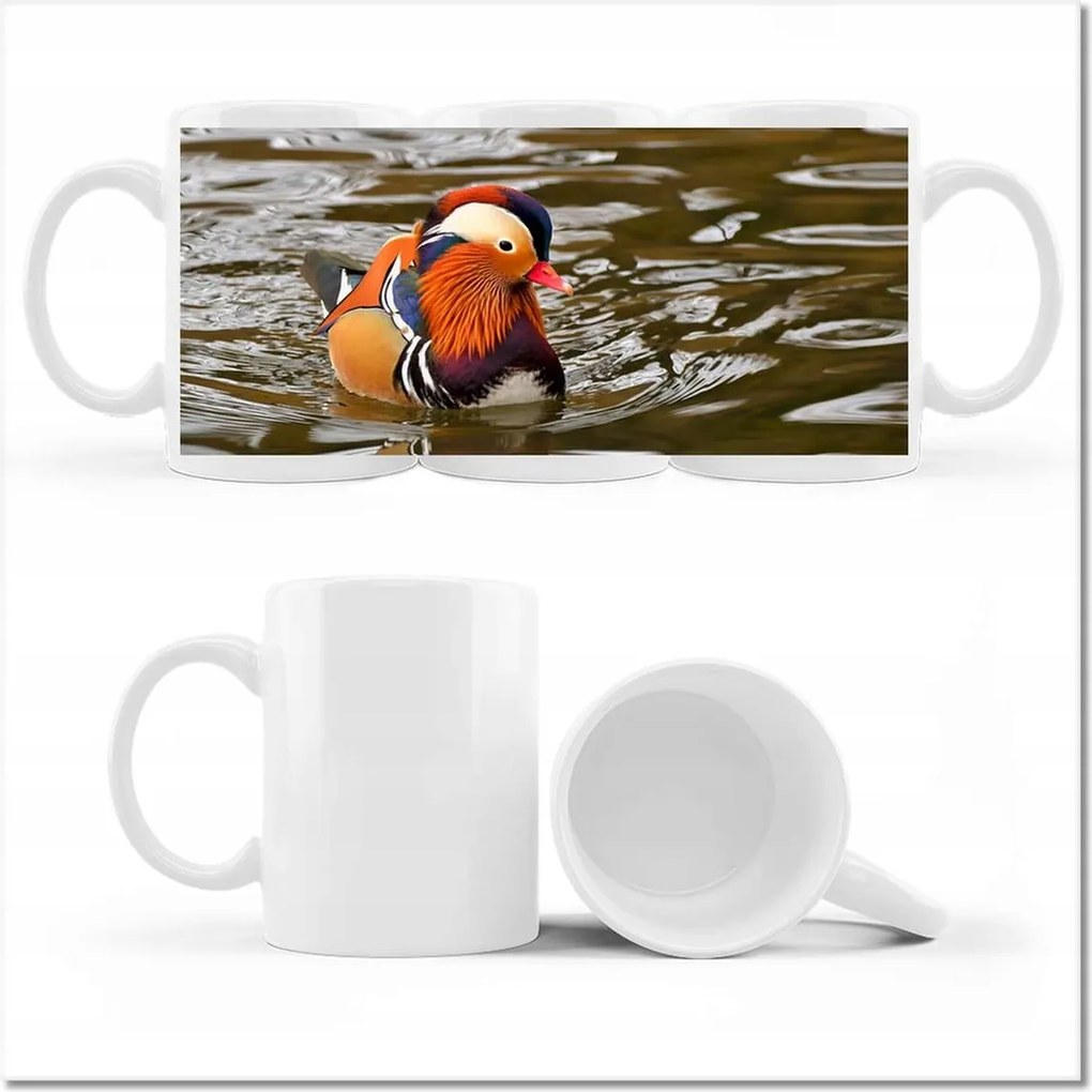 Nyomott mintás bögre Mandarin Japán kacsa Madár dísz