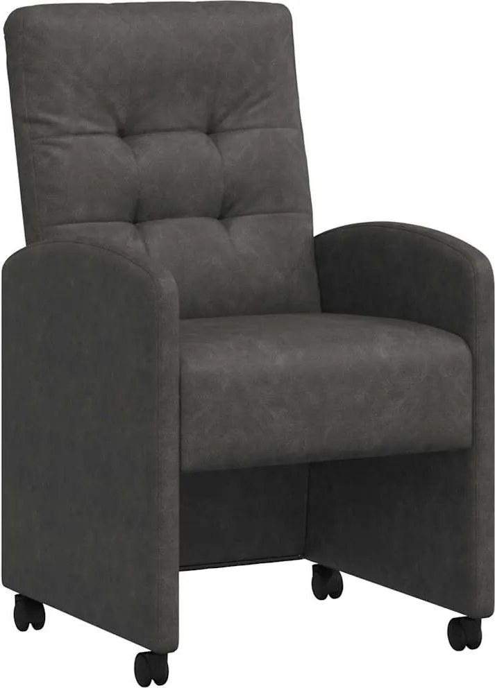 vidaXL Kerekes Étkező Székek 2 pcs Fekete 58 x 67 x 97 cm Műbőr