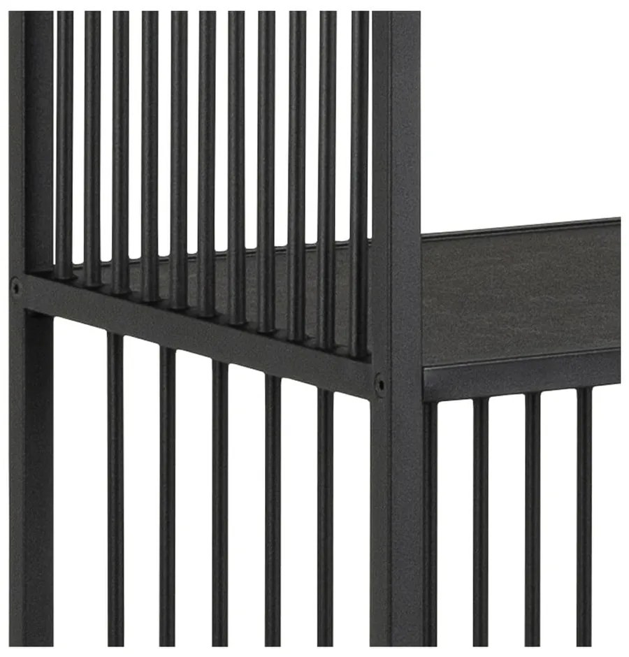 Fekete könyvespolc kő dekorral 85x185 cm Strington – Actona