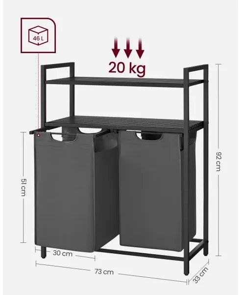 REX szürke szennyeskosár