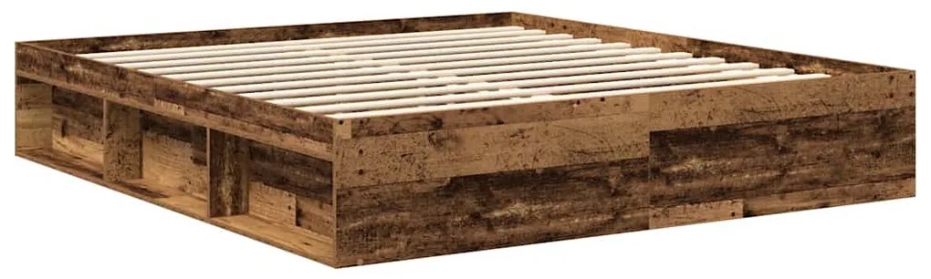 antik fa szerelt fa ágykeret matrac nélkül 200x200 cm
