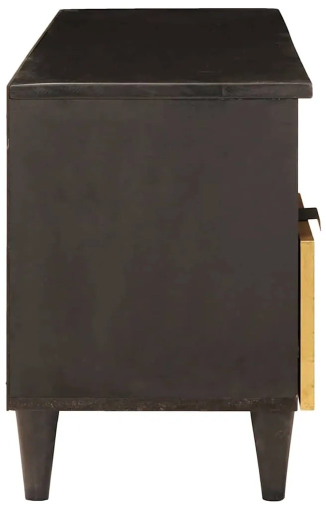 TV szekrény Fekete és Arany 100 x 33 x 46 cm tömör mangófa