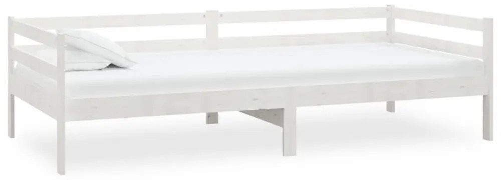 fehér tömör fenyőfa dívány matraccal 90 x 200 cm