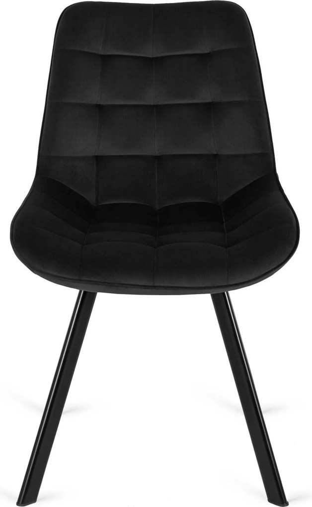 Krzesło RICK Czarne Welurowe