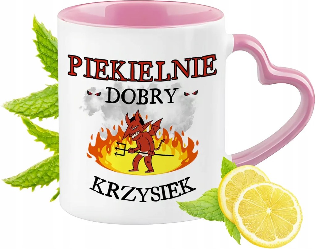 Kristóf bögre Rózsaszín, szív alakú füllel Kávé Ajándék