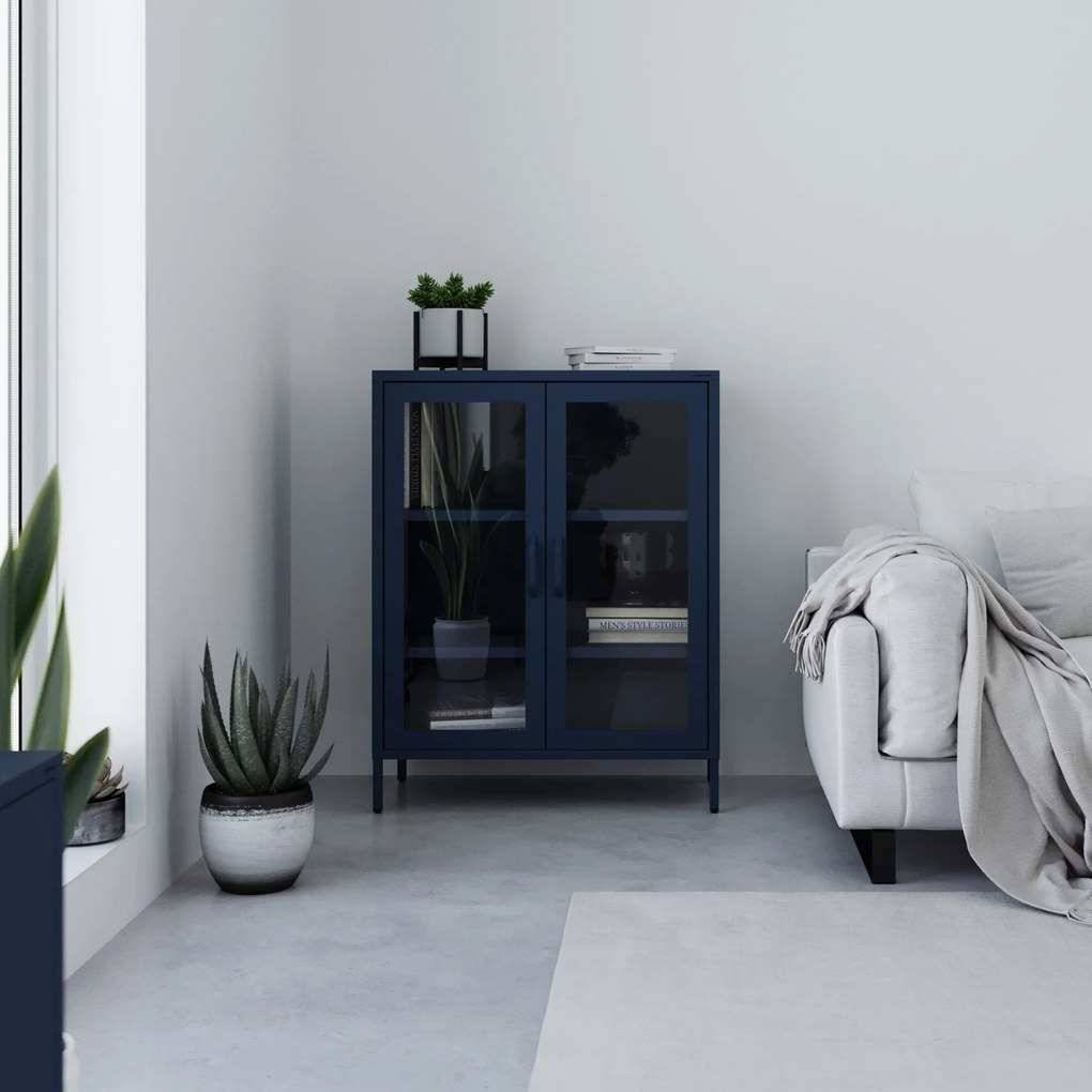 Vitrin GINA, 800 x 1015 x 400 mm, Modern: sötétkék