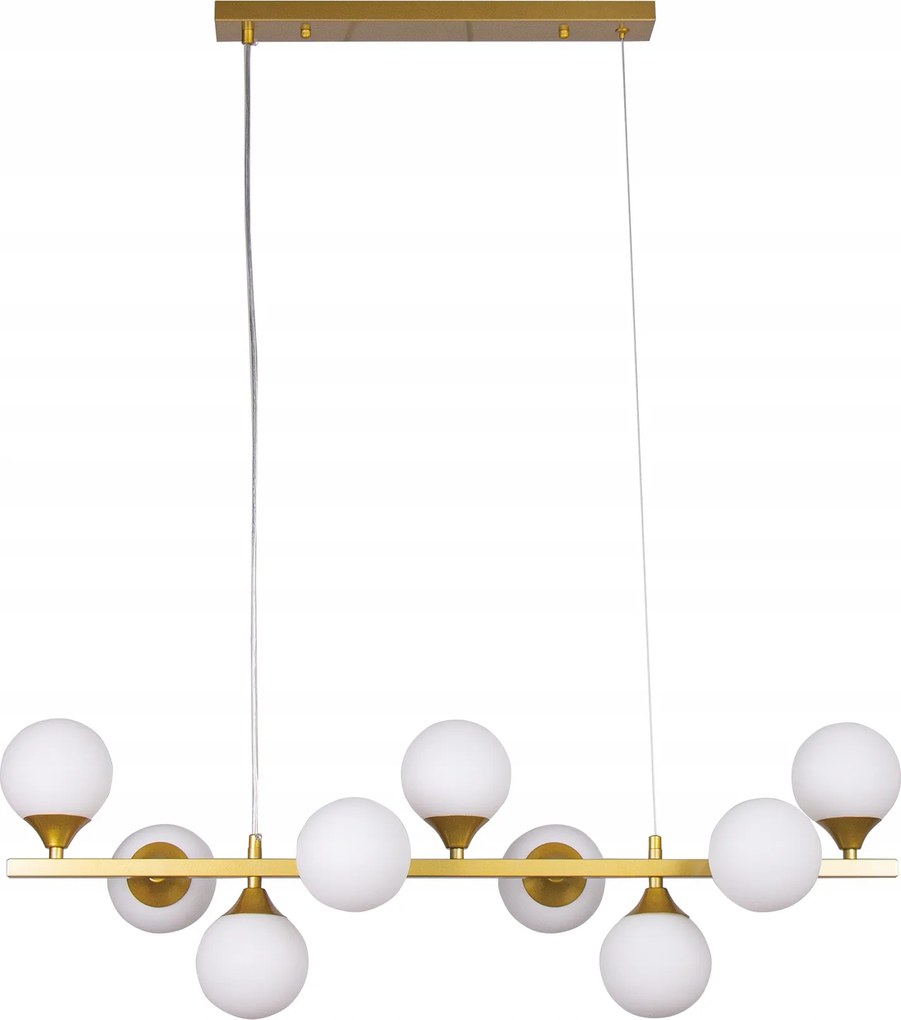 Mennyezeti Lámpa Függő Csillár Étkező Nappali Arany 9 Üveggömb