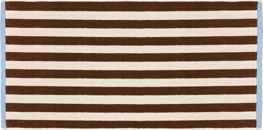 Barna-krémszínű frottír pamut fürdőlepedő 70x140 cm Gobo – noo.ma