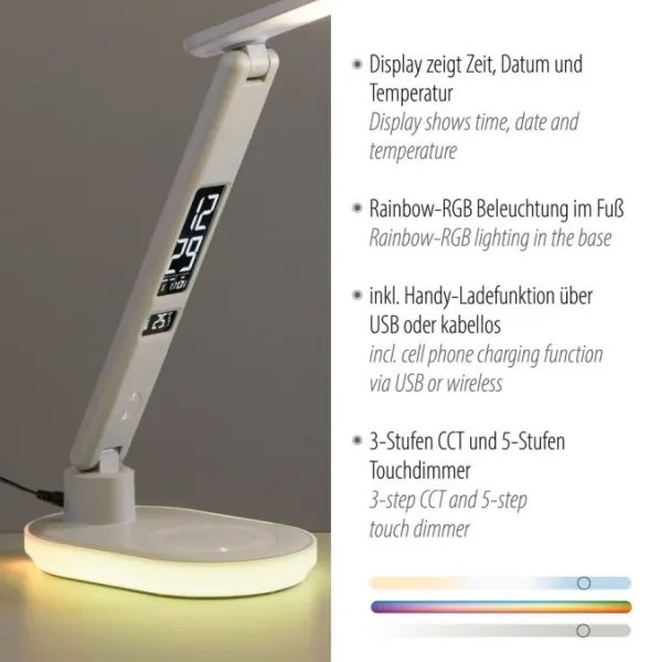 JUST LIGHT. 11018-16 - LED RGBW fényerőszabályozható asztali lámpa TINA LED/4W/230V