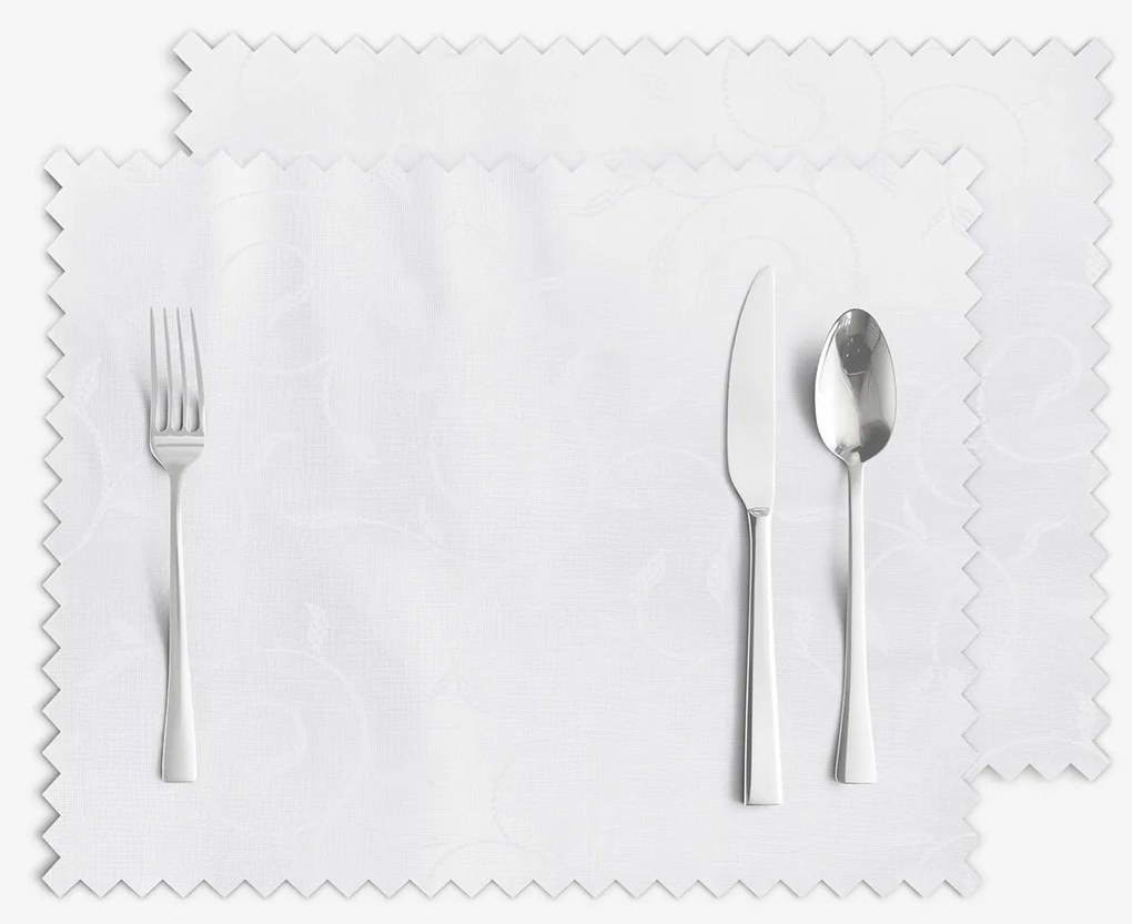 Goldea ünnepi teflonos reggeliző alátét - fehér nagy ornamentekkel ékesített - 2db 30 x 40 cm