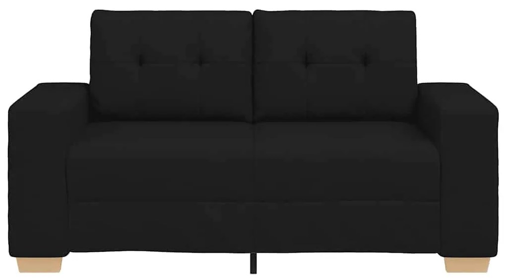 fekete szövet loveseat kanapé 120 cm