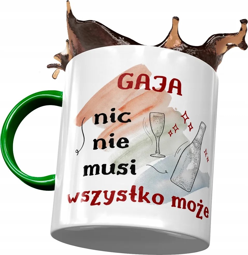 Zöld Bögre Gaia Feleség Barátnő Ajándék Nyomtatott Fotóval