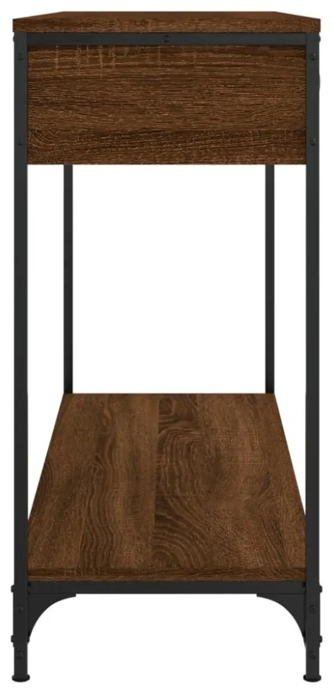 barna tölgyszínű szerelt fa tálalóasztal 100 x 34,5 x 75 cm