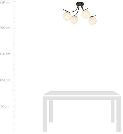 Felületre szerelhető csillár BOSTON 4xE14/10W/230V fekete