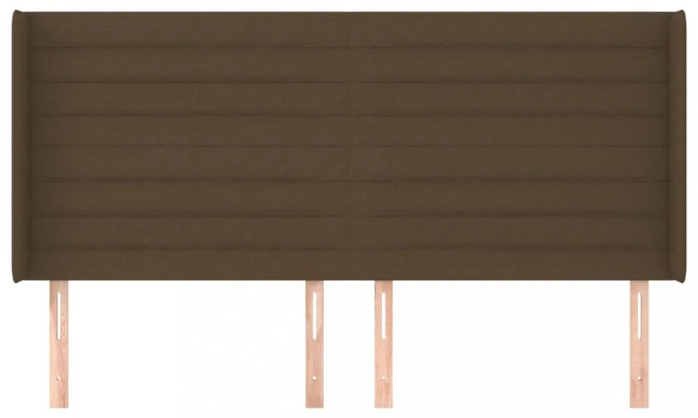 sötétbarna szövet fejtámla szárnyakkal 203x16x118/128 cm