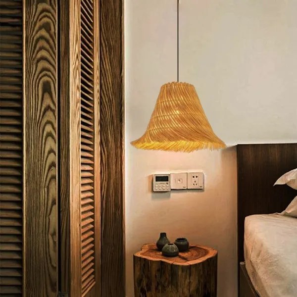 Immax 08273L - Csillár zsinóron NATURALEZA 1xE27/40W/230V átm. 45 cm rattan