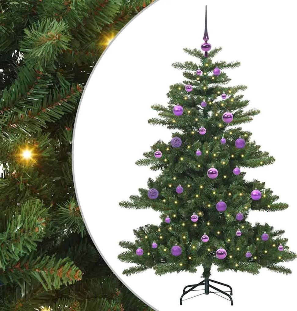 vidaXL Műanyag Hajtogatós Karácsonyfa Zöld 150 cm PVC és Acél