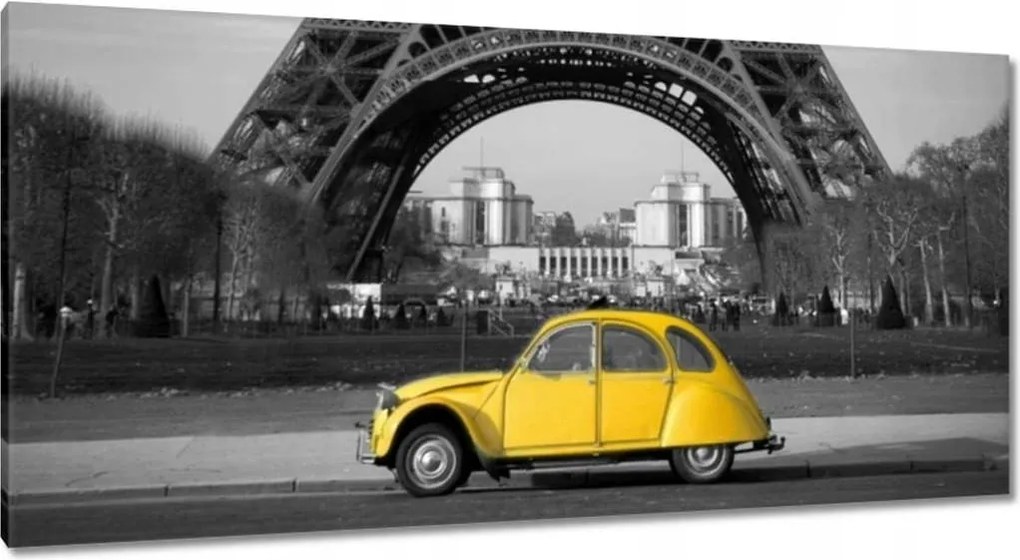 Vászonkép 115x55 Sárga Citroen Párizsban