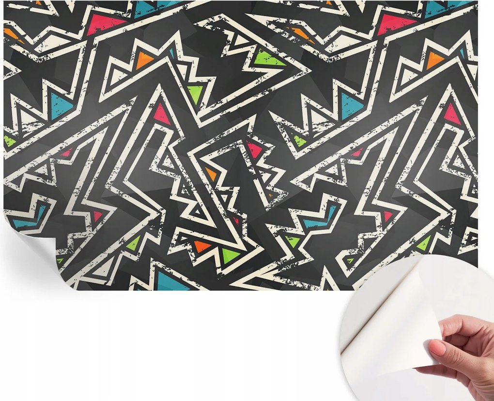 Dekoratív öntapadós fotótapéta Energikus geometria 416x254 cm