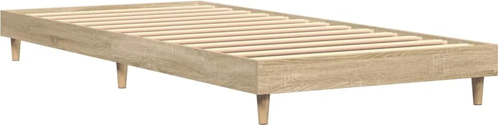 vidaXL sonoma tölgy színű szerelt fa ágykeret matrac nélkül 75x190 cm