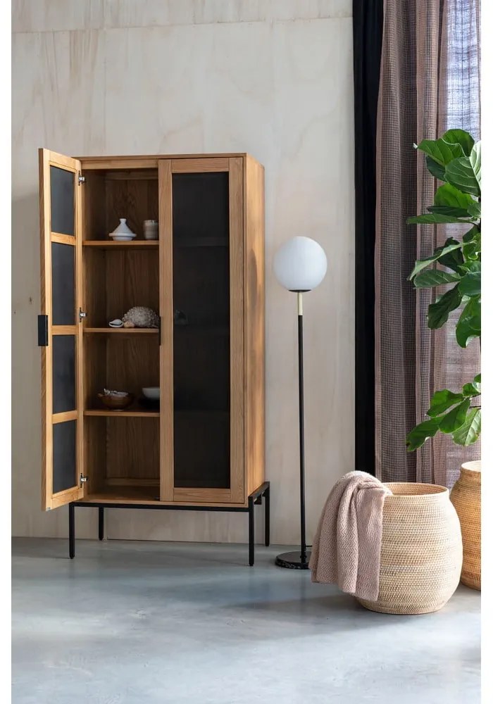 Fekete-fehér állólámpa üveg búrával (magasság 145 cm) Orion – Zuiver