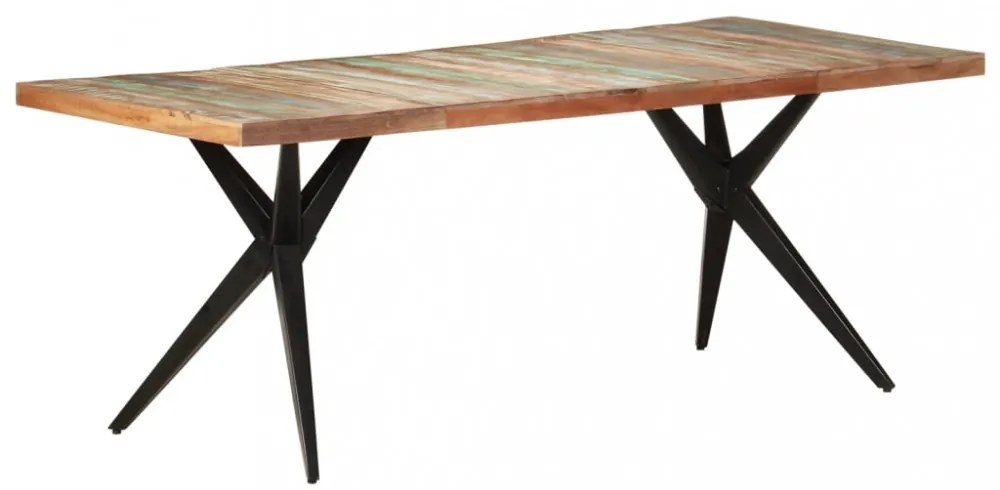tömör újrahasznosított fa étkezőasztal 200 x 90 x 76 cm