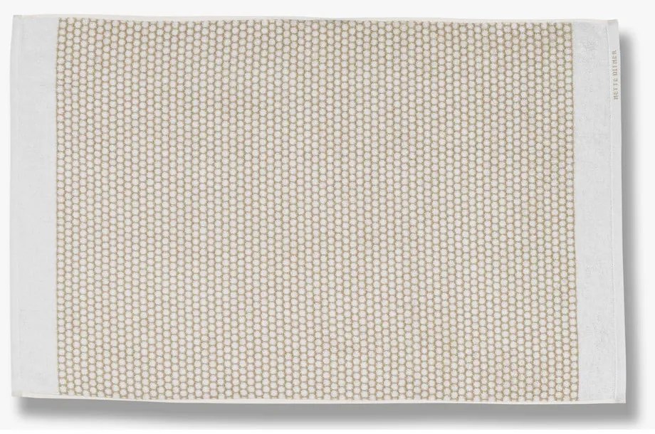 Fehér-bézs textil fürdőszobai kilépő 50x80 cm Grid – Mette Ditmer Denmark