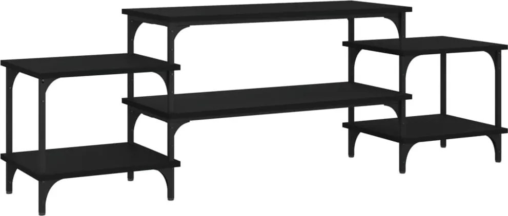 vidaXL fekete szerelt fa TV-szekrény 157x35x52 cm