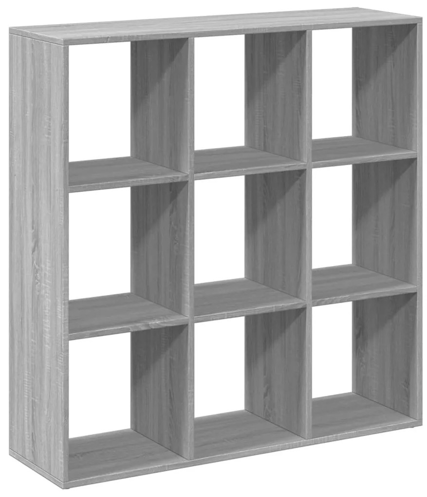 szürke sonoma szerelt fa elválasztó könyvespolc 102x29x103,5cm