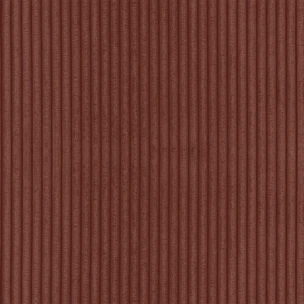 Terrakotta színű kordbársony sarokkanapé (bal oldali-heverő résszel) Merid – Ropez