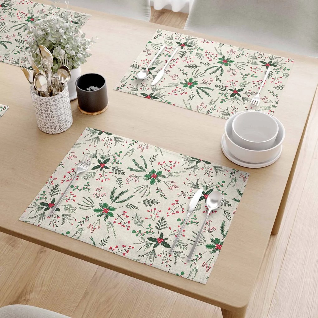 Goldea karácsonyi valencia 2 darabos reggeliző alátét - erdei ágcskák 30 x 40 cm