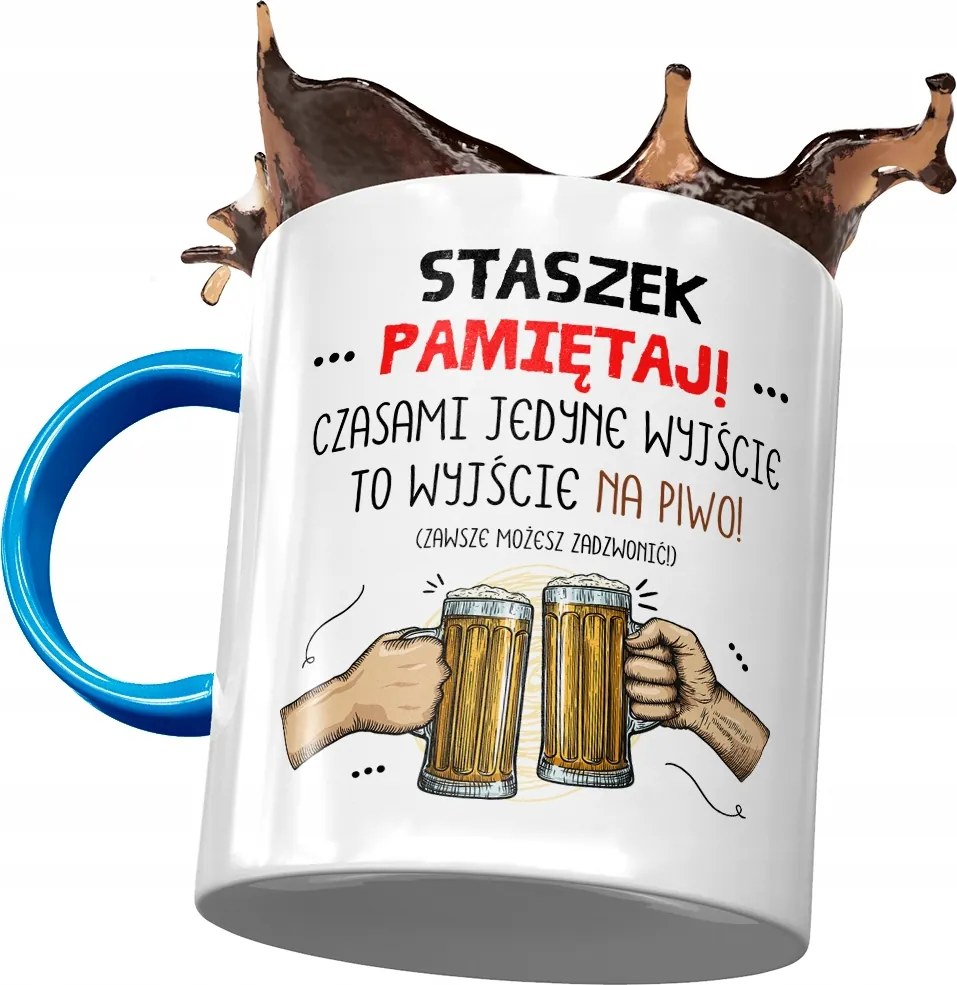 Kék bögre Stanislaw Staszek Férj kolléga számára, fényképes nyomtatással
