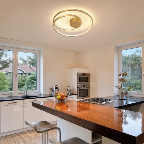 Brilagi- dimmelhető LED mennyezeti lámpa TWISTER LED/48W/230V átm. 50 cm arany +távirányító