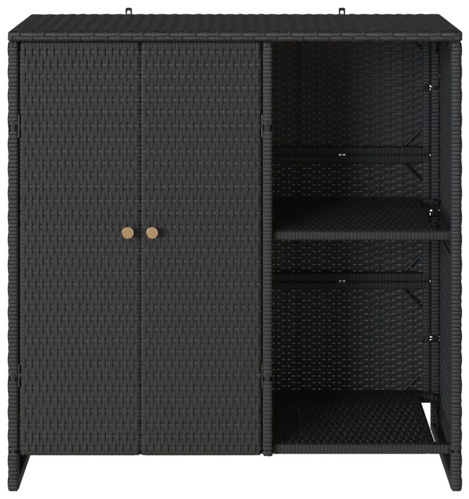 Tároló Szekrény Fekete 100x36x102 cm Rattan