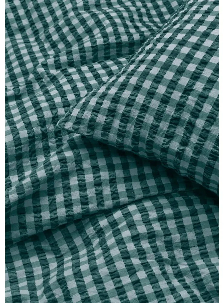Zöld-kék egyszemélyes krepp ágyneműhuzat 140x200 cm Bæk&Bølge – JUNA