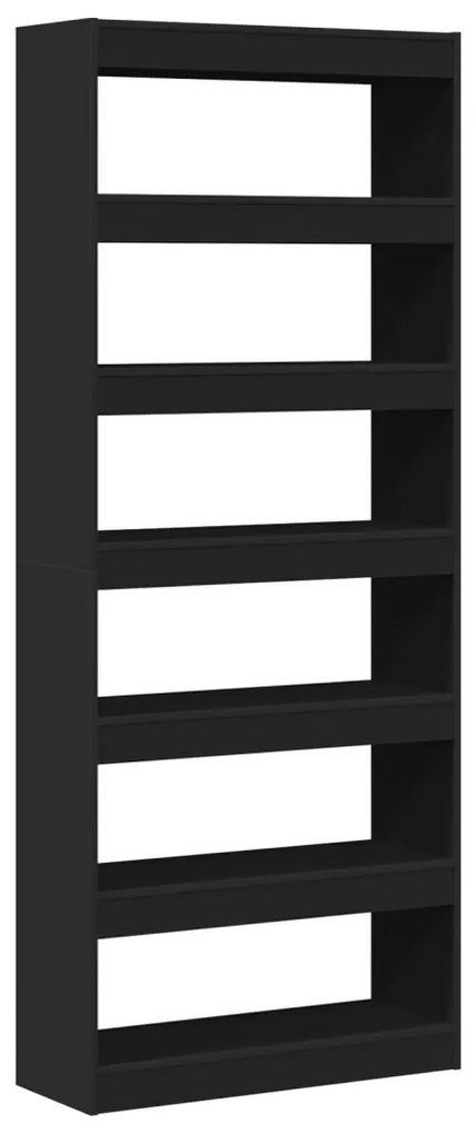 Fekete Könyvespolc Fekete Fa 80 x 30 x 198 cm Polc