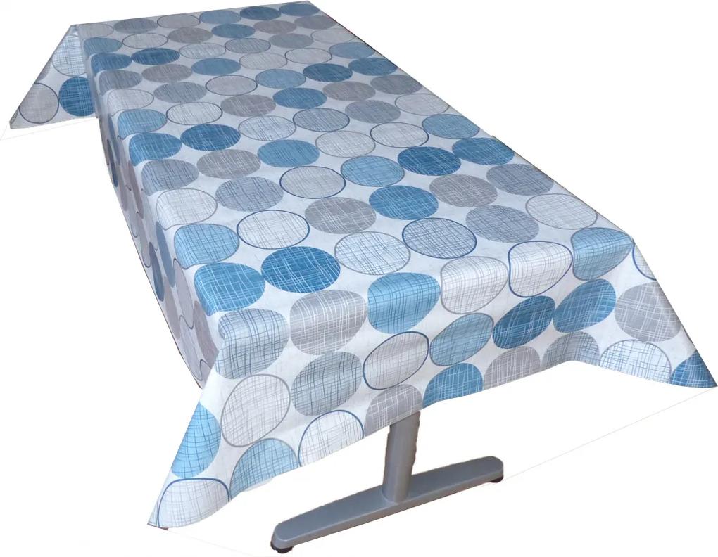 Viaszosvászon asztalterítő-Prémium minőség - 140x220 cm - (kék karika)
