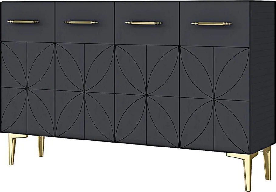 Eliz komód, antracit, 120 cm