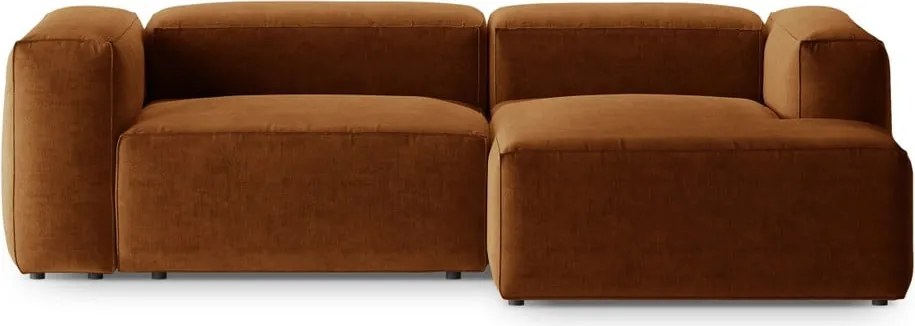 Téglavörös sarokkanapé (jobb oldali-heverő résszel) Bergamo – Cosmopolitan Design