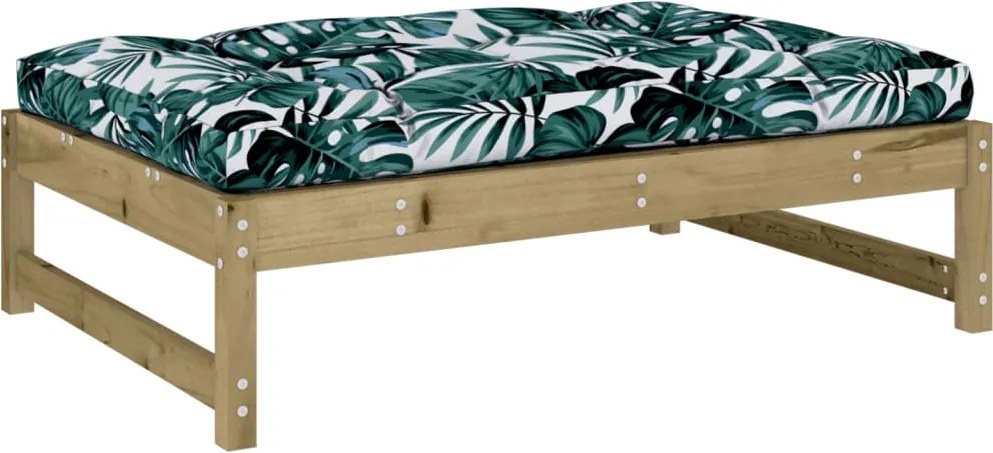 vidaXL tömör duglászfenyő kerti lábzsámoly párnával 120x80 cm