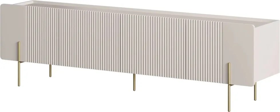 Malmi TV szekrény 200 cm - kasmír / arany lábak