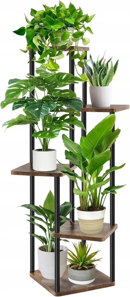 5 szintes fém növénytartó állvány beltérre és kertbe